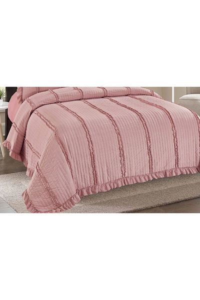 CHIRASO CHIRASO 3-Piece Duvet Cover Set, 230x250 cm, Satin Cotton, Flounce Pattern, UNI, powder pink