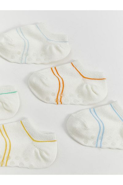 LC Waikiki New Season Striped Baby Boy Booties Socks 5-Piece - S5Ho99Z1