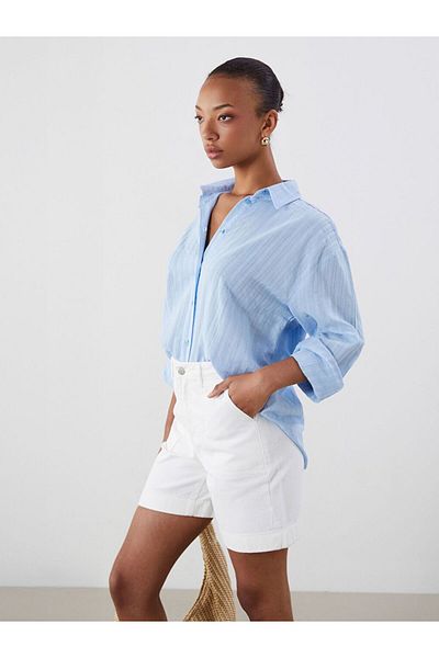 LC Waikiki Lcw Vision Textured Oversize Women's Shirt