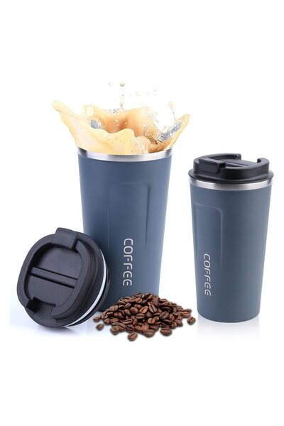 SUNUP كوب ترمس بغطاء مفرغ من الفولاذ المقاوم للصدأ سعة 380 مل