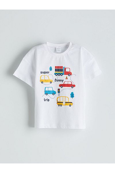 LC Waikiki New Season Printed Boys' T-Shirt and Shorts 2-Piece Set - S5Lc12Z1