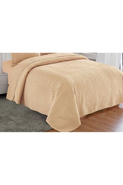 CHIRASO CHIRASO 3-Piece Duvet Cover Set, 230x250 cm, Satin Cotton, Embossed Pattern, UNI, cream brown