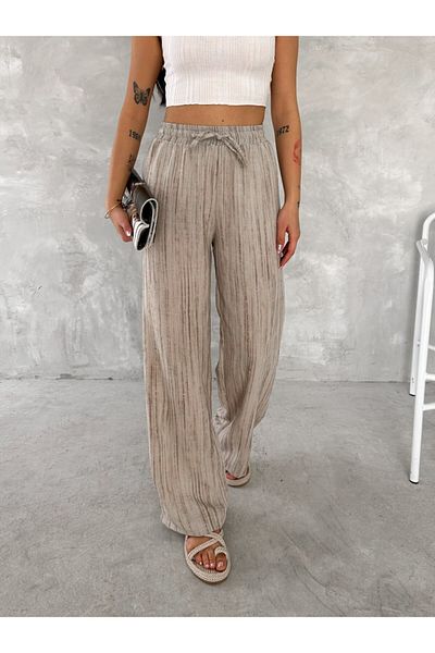 winmoda Women's Linen Pants - Aged Linen Fabric - Linen
