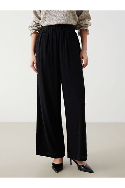 LC Waikiki Pantaloni de damă New Season cu talie elastică texturată Wide Crotch - S5JQ76Z8