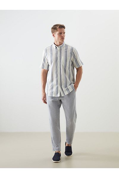 LC Waikiki Pantaloni chino pentru bărbați din amestec de in, model standard, sezon nou - S51104Z8
