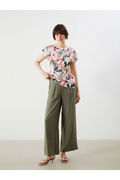LC Waikiki New Season Women's Textured Trousers with Elastic Waist - S5Kr69Z8