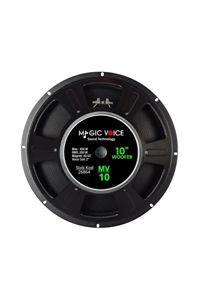 MagicVoice MV-10 Maks. 450 Watt / Rms 200 Watt 10” Siyah 25 Cm Woofer Yedek Hoparlör