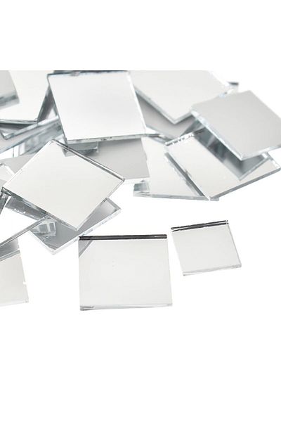 OEM Set oglinzi pătrate cu design - oglinzi decorative acrilice 4/4 argintii 100 buc