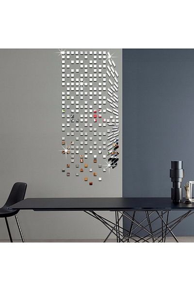 OEM Set oglinzi pătrate cu design 4/4 cm - acrilice decorative argintii 500 buc