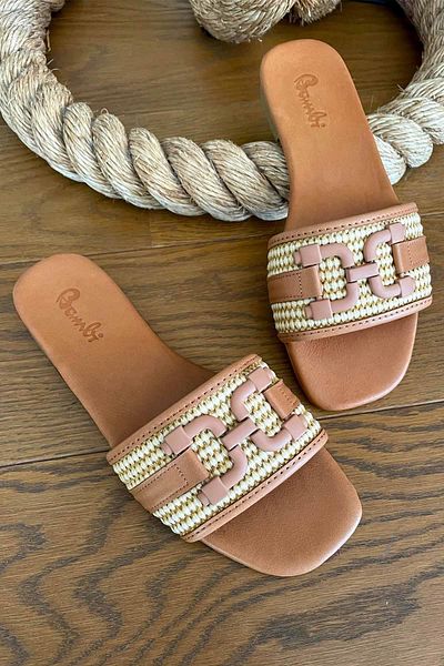 Bambi Γυναικείες Παντόφλες Beige Tan K04862001728