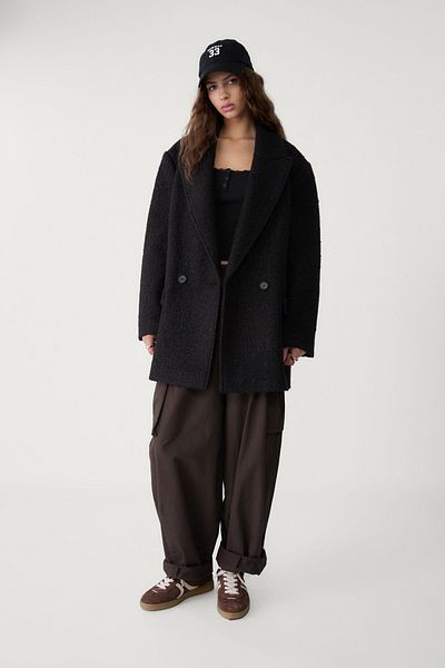 Stradivarius Short faux shearling coat