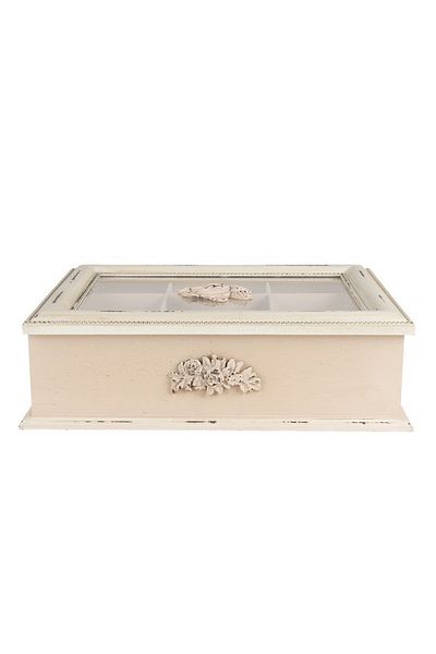 Clayre & Eef Wooden tea box 9 compartments 32x26x9 cm