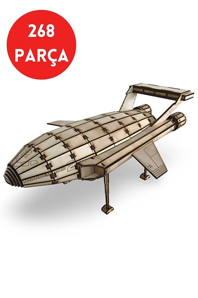ALGWOOD Tb2 Space Transport Vehicle Wooden Model - 268 Pieces Spaceship Puzzle - 3D Puzzle