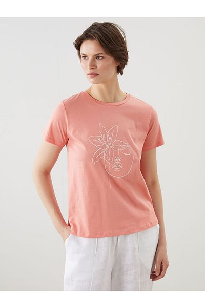 LC Waikiki White Crew Neck Bow Printed Women's T-Shirt