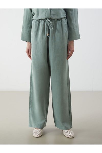 LC Waikiki New Season Elastic Waist Wide Leg Muslin Women's Trousers - S5M279Z8