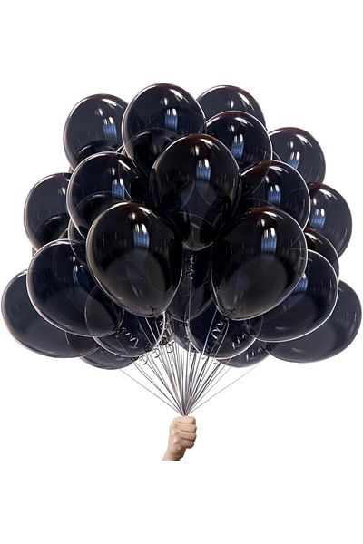 ZENVİVA Metallic Balloon Black 100 Pcs