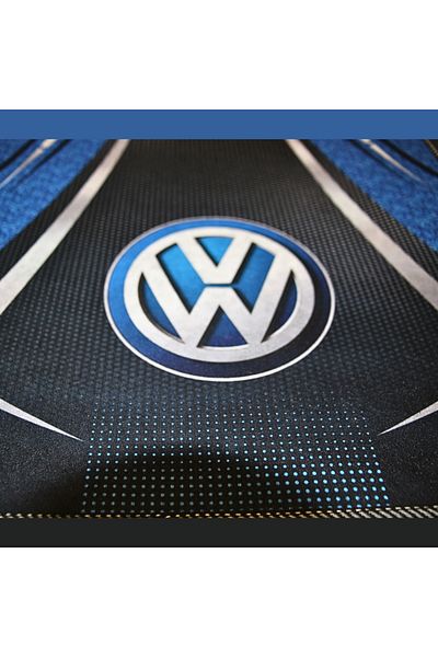 GENERAL Set of 4 Universal Car Mats – Volkswagen Design Blue/Black – Aftermarket