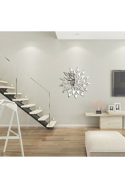 OEM Set de oglinzi 3D SILVER SUN MyStyle Design - Oglinzi decorative acrilice de lux pentru casă, 27 buc/set