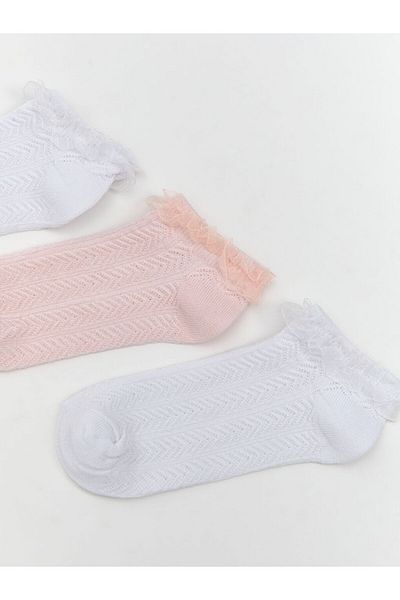 LC Waikiki New Season Lace Detailed Girls' Booties Socks 3-Piece - S53302Z4