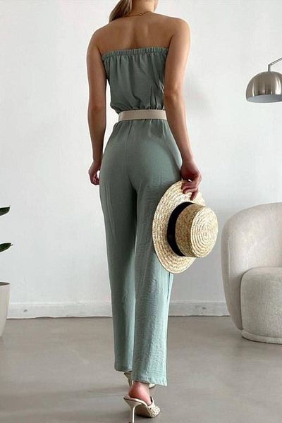 Modafeminen Salopetă fără bretele Aerobin, inclusiv centură din material textil Mint 582202