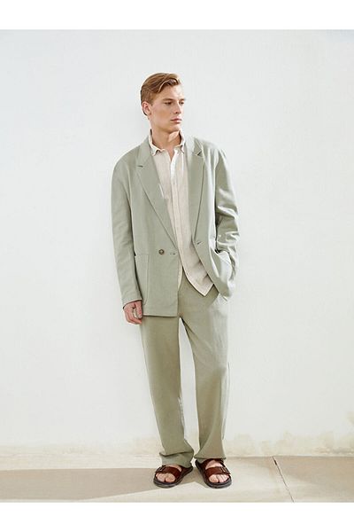LC Waikiki Ανδρικό παντελόνι με λινό μείγμα New Season Standard Fit - S5G539Z8