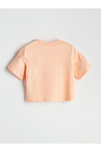LC Waikiki Mercan Crew Neck Girl's Crop T-Shirt
