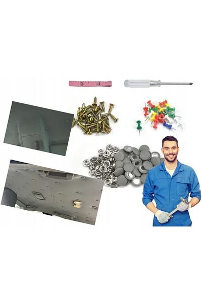 OEM Professional Set of 30 Upholstery Staples, 30 Ceiling Fixing Needles, Tape Measure and Screwdriver