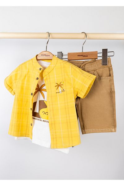Top Kids Baby Boy Linen Triple Shirt Suit