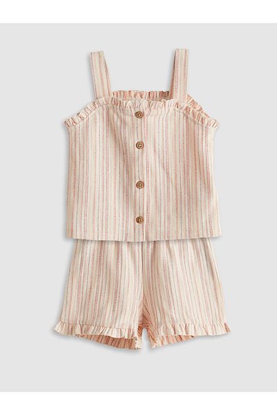 LC Waikiki New Season Strappy Girl's Blouse and Shorts Set of 2 - S5Id45Z1