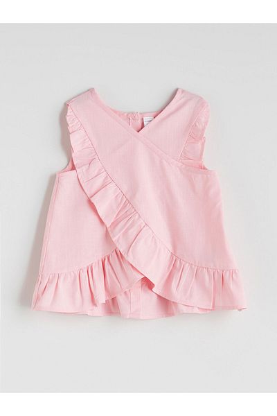 LC Waikiki New Season Crew Neck Basic Girls Blouse and Shorts 2-Piece Set - S5Pu74Z1