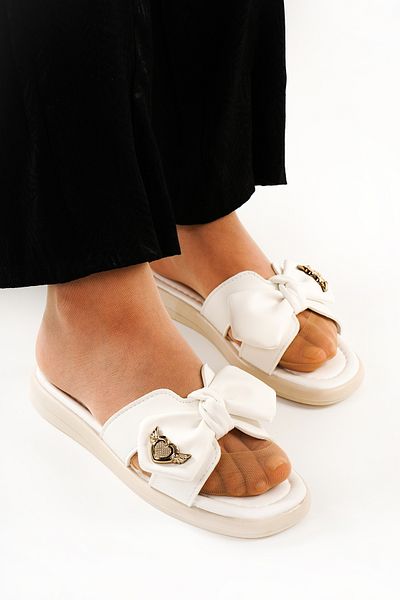 Babetty Women's Ribbon Stylish Elegant Soft Orthopedic Flat Sole Slippers