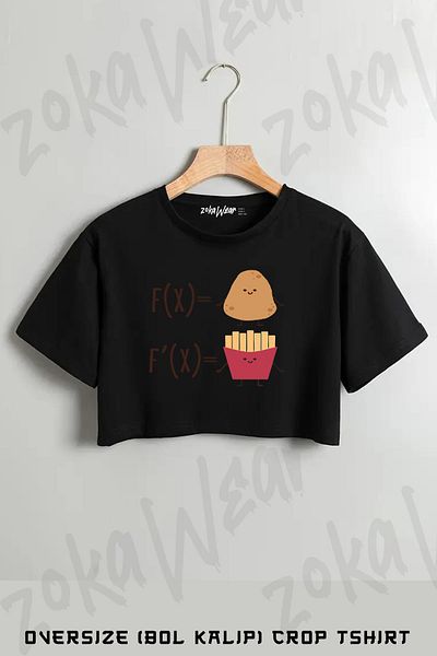 ZOKAWEAR Tricou oversize imprimat cu matematică derivată Ayt Tyt pentru studenți