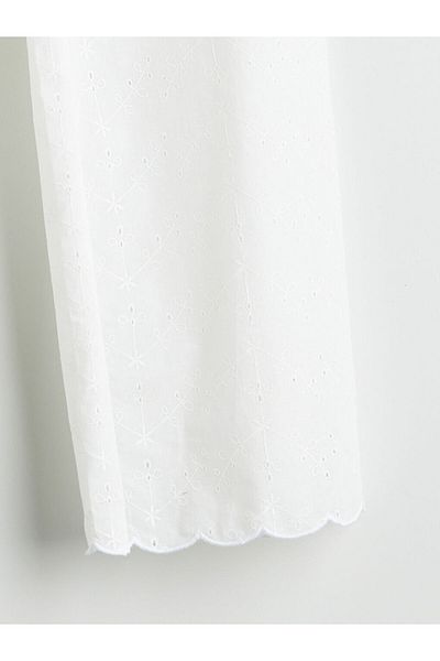 LC Waikiki White Elastic Waist Fisto Detailed Girl's Trousers