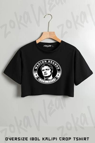 ZOKAWEAR Marlon Brando εμπριμέ υπερμεγέθη Crop T-shirt
