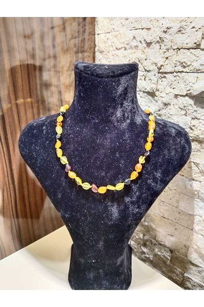 Store 2 قلادة أطفال من العنبر قلادة تسنين للأطفال معتمدة بنسبة 100% (30-33 سم)