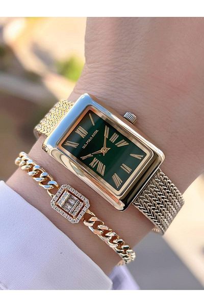 U.S. Polo Assn. U.S.Polo Assn Steel Cord 3 Atm Water Resistant Women Wrist Watch+Bracelet Gift Uspa.2105.06