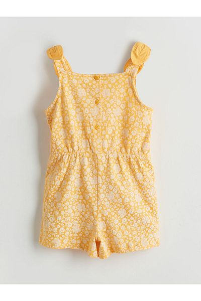 LC Waikiki New Season Square Collar Floral Girls Jumpsuit - S5Ib63Z1