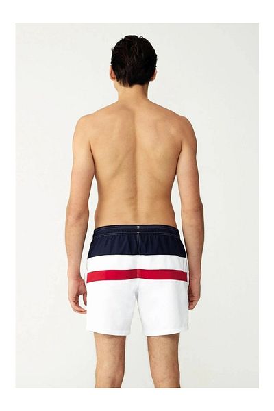 U.S. Polo Assn. Ανδρικό λευκό μαγιό μεσαίου μήκους Quick Dry ύφασμα
