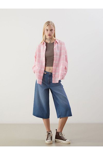 LC Waikiki XSIDE Καρό Oversize Γυναικείο Πουκάμισο