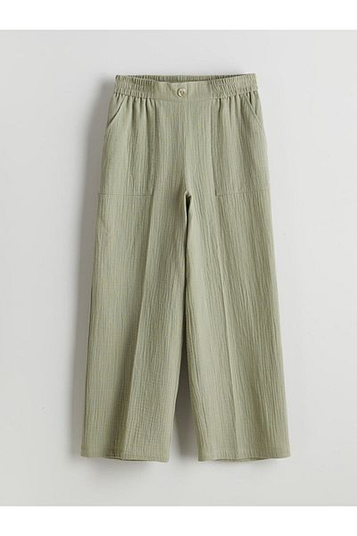 LC Waikiki New Season Elastic Waist Muslin Girls' Trousers - S5G086Z4