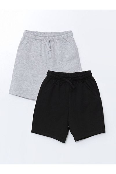 LC Waikiki Gray Elastic Waist Boys Shorts 2 Pack