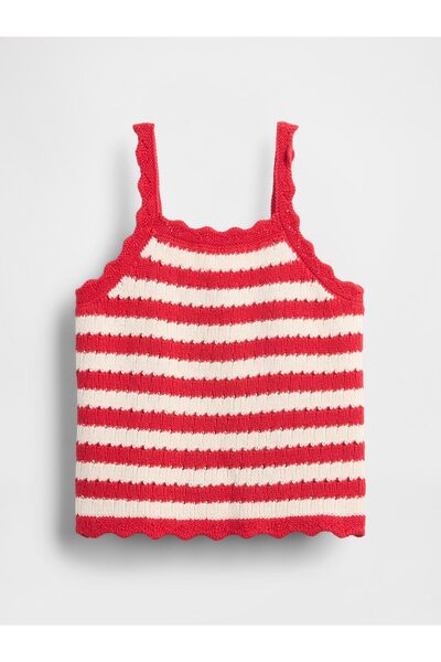 GAP Kız Bebek Kırmızı Dantel Kenarlı Kroşe Atlet