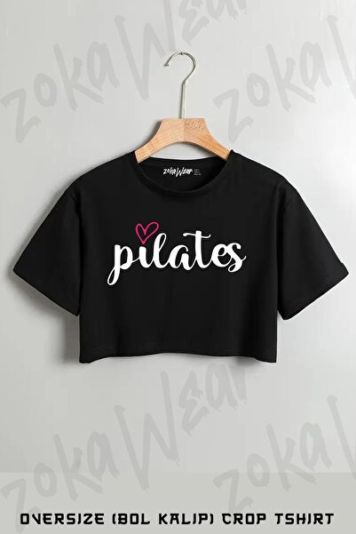 ZOKAWEAR Tricou oversize cu imprimeu Pilates Text