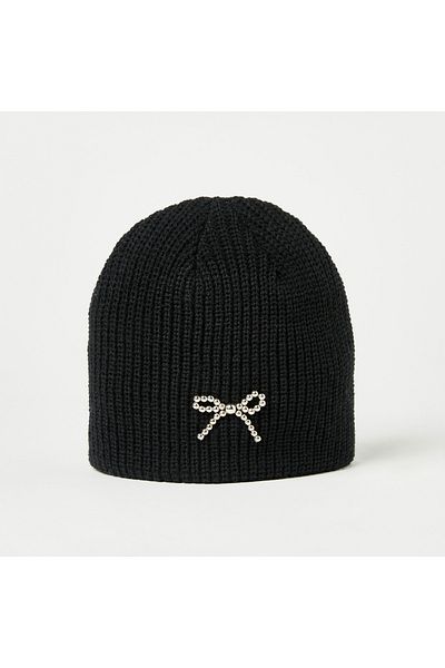 Juniors Bow Embellished Beanie Cap