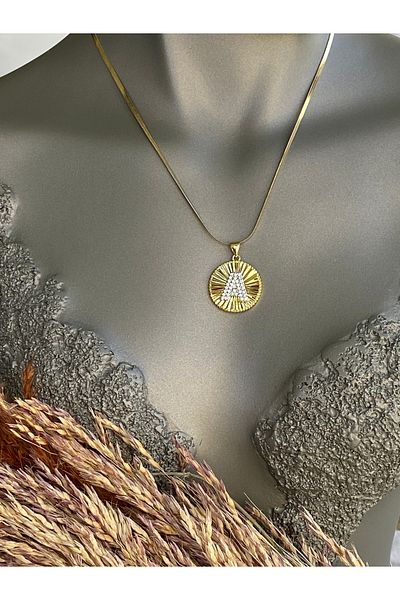 Lucios Letter a Stainless Steel Necklace 40+5 cm