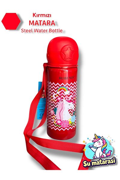 madam gold Steel Unicorn Printed Steel Water Bottle 500ml Cold Water and Hot Water Resistant