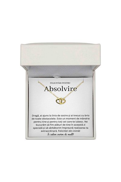 The Jewel Heart Colier Pentru Absolvire – Bijuterie Din Argint 925 Aurit, Cu Mesaj De Încurajare, Cutie Cu LED