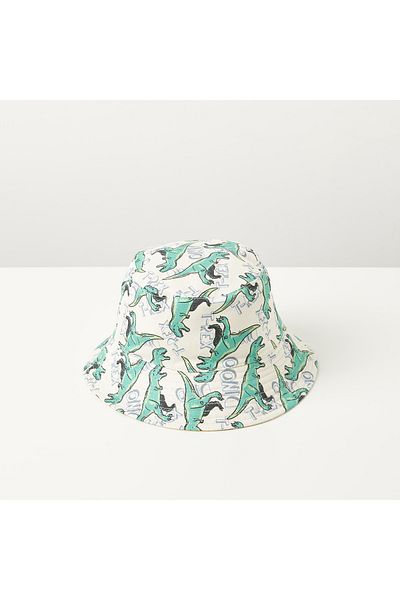 Juniors All-Over Dinosaur Print Reversible Bucket Hat