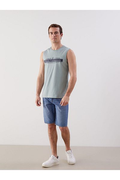 LC Waikiki Ανδρικό αμάνικο μπλουζάκι με στάμπα New Season Crew Neck - S5H374Z8