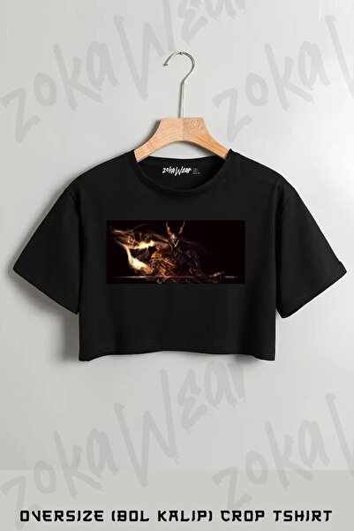ZOKAWEAR Μπλουζάκι Dark Souls v2 με στάμπα Oversize Crop